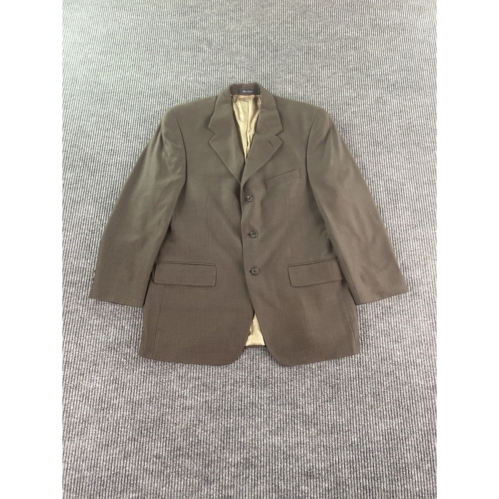Ralph Lauren Suit Jacket 42 R Taupe Wool Birdseye Luxury Designer Premium Sport